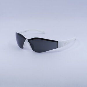 Gucci GG1651S 006 Sunglasses White Shield Frame, Grey Lenses
